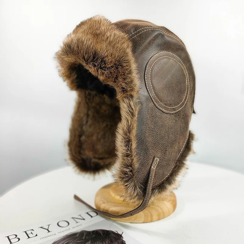 

Винтажные замшевые шапки-бомберы, зимняя русская ушанка, шапка-ушанка из искусственного меха, Охотничья Шапка, шапки-ушанки для снега и лыж