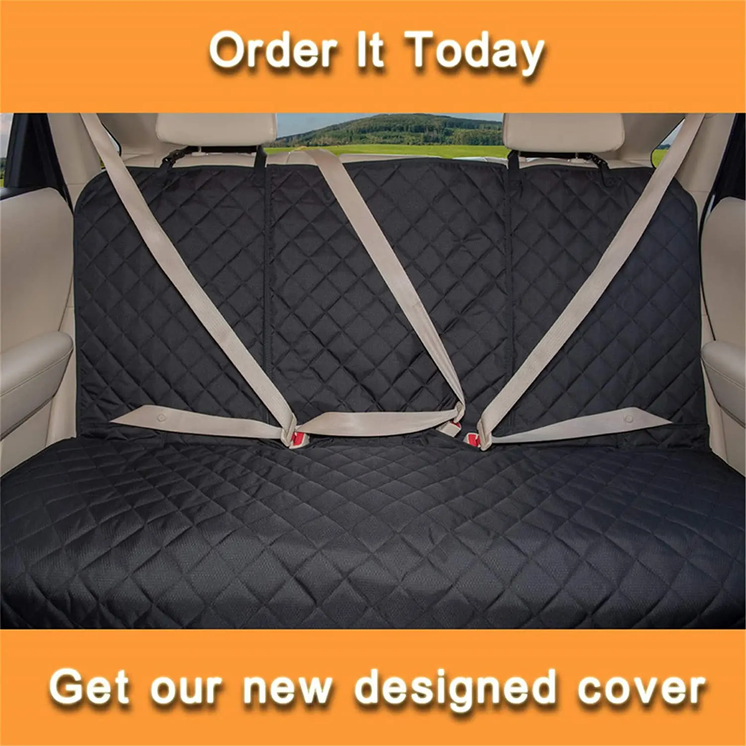 

Car Back Seat Covers for Dogs Pet Travel Cat Cushion Waterproof Nonslip Backseat Bench Protector Mat Compatible with Most Cars