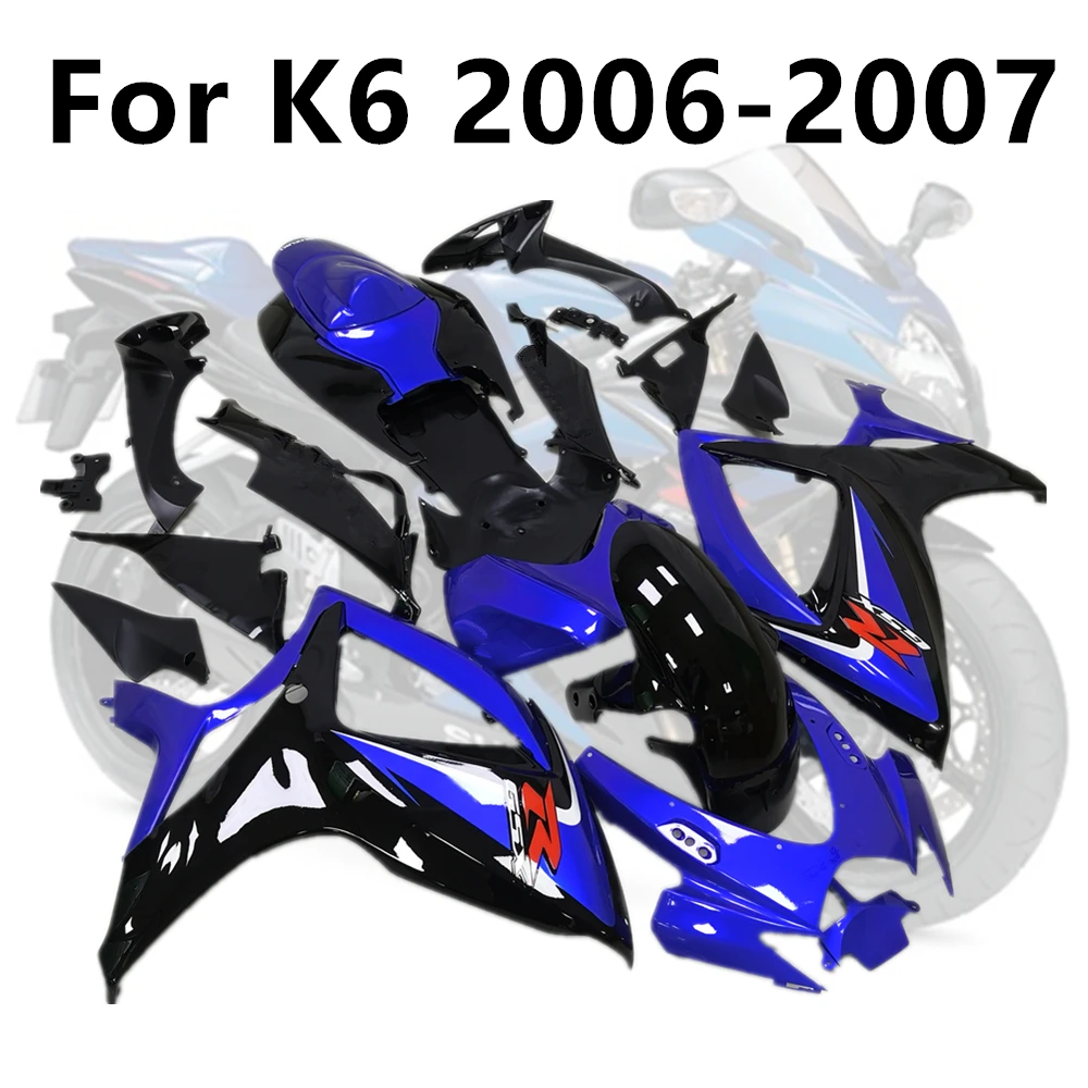 

Motorcycle For Suzuki K6 GSXR600-GSXR750 2006-2007 Full Fairing Kits Injection Molding Blue Black Sticker Bodywork Cowling Kit