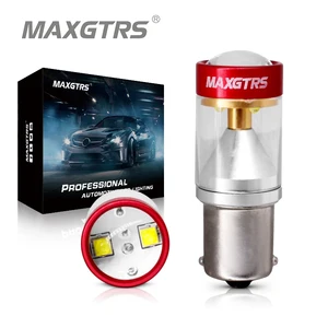 Светодиодные лампы MAXGTRS, 2 шт., 1156 светодиодов, BA15S, P21W, S25, 6000 К