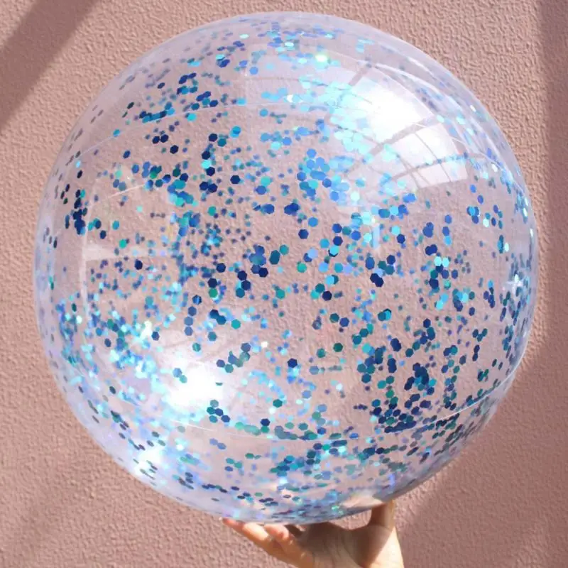 

Transparent PVC Flash Balloons Water Toys Photo Props Inflatable Sequins Summer Beach Pool Ball Toy Party Wedding Decoration