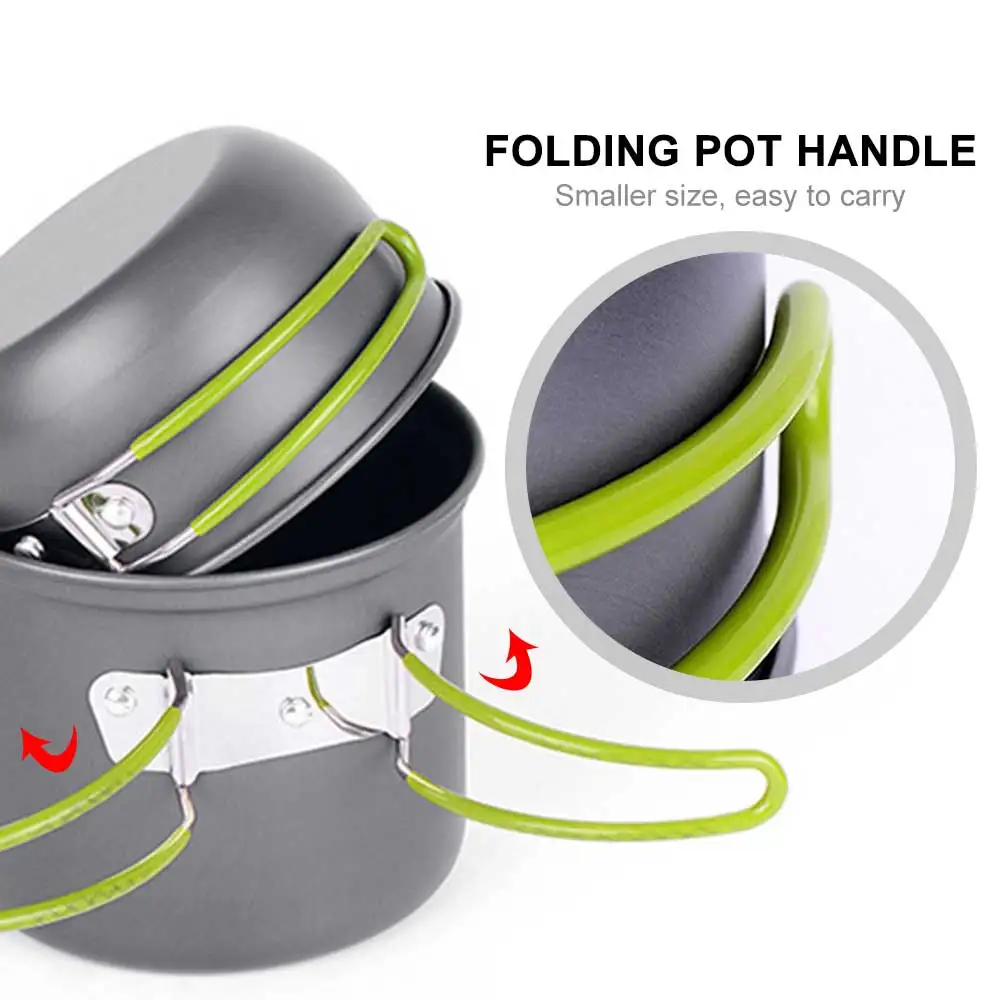 

Ultralight Camping Cookware Utensils Outdoor Tableware Set Hiking Picnic Backpacking Camping Tableware Pot Pan 1-2persons