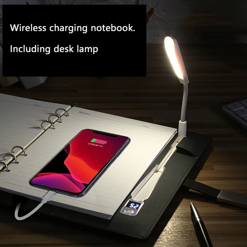 

Desk Lamp Wireless Charging Notebook Supports Apple Android System Mobile Phone Charging 8000 MAh Power Supply 16g U Disk