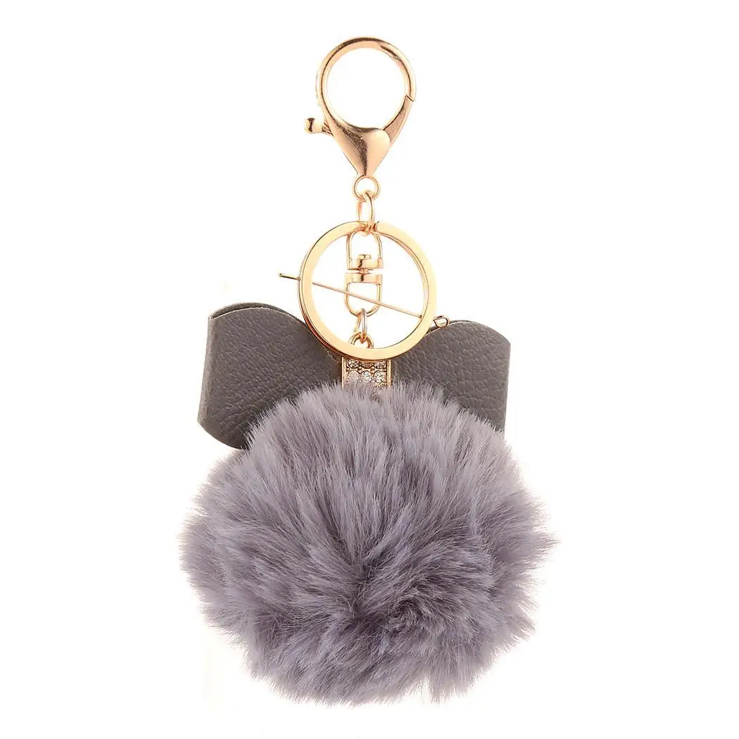 Модная цепочка для ключей с искусственным мехом мягкая кожаная подвеска