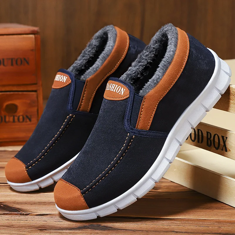 

Cotton-Padded Shoes Winter New Fleece-Lined Dad Shoes Middle-Aged and Elderly Thickened Warm Breathable Casual