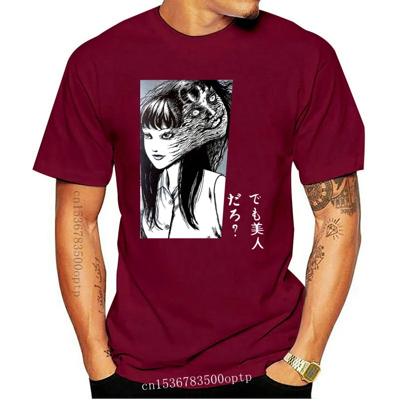 

Мужские футболки Junji Ito для досуга чистый хлопок, футболки с коротким рукавом Tomie Japanese Kago, манга, ужас, томие, Харадзюку, футболка, одежда