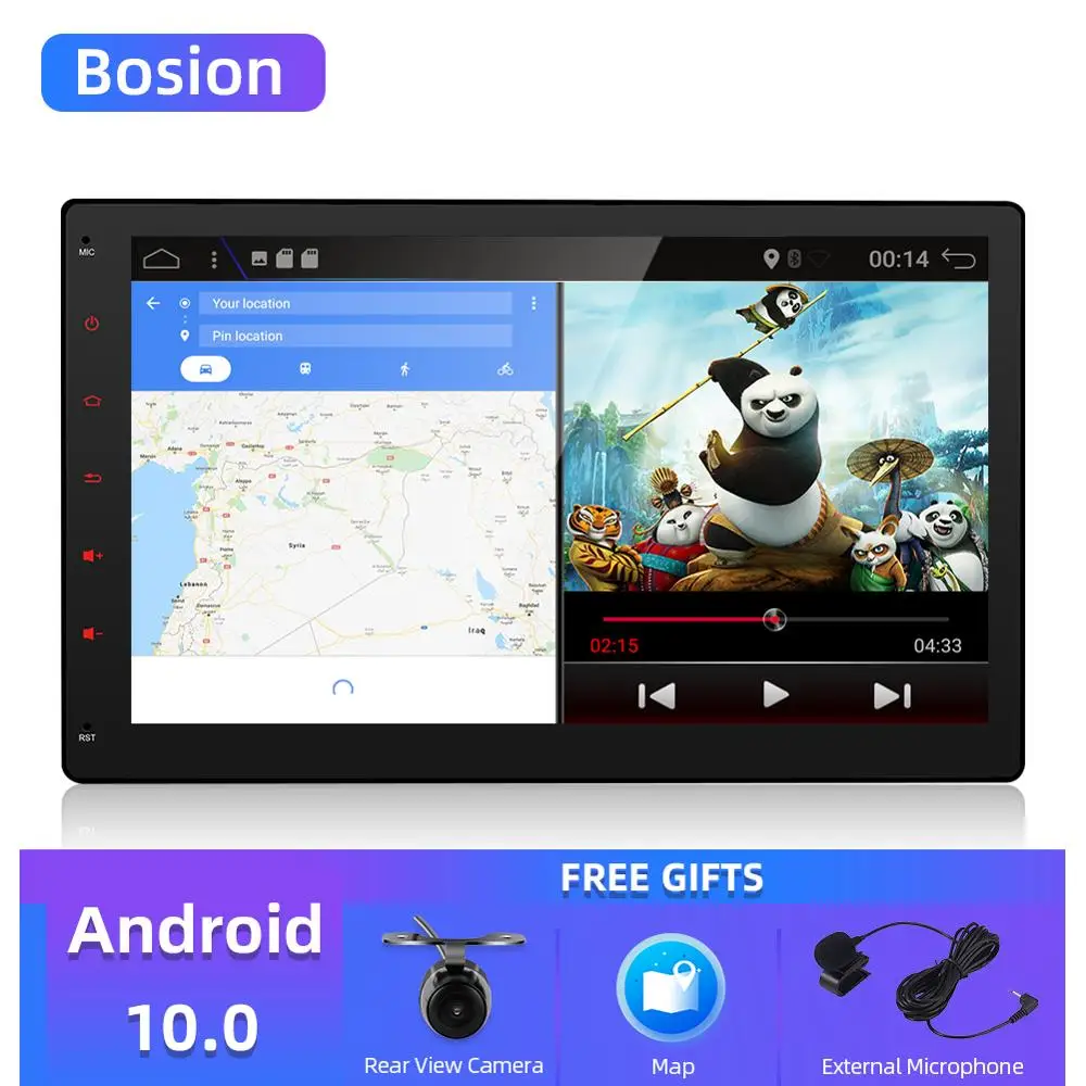 Quad 4 Core 2 Din Android 10.0 Car Radio DVD Player 10.1 Inch 1024*600 HD GPS Navigation Head Unit Stereo Auto AUX IN | Автомобили и