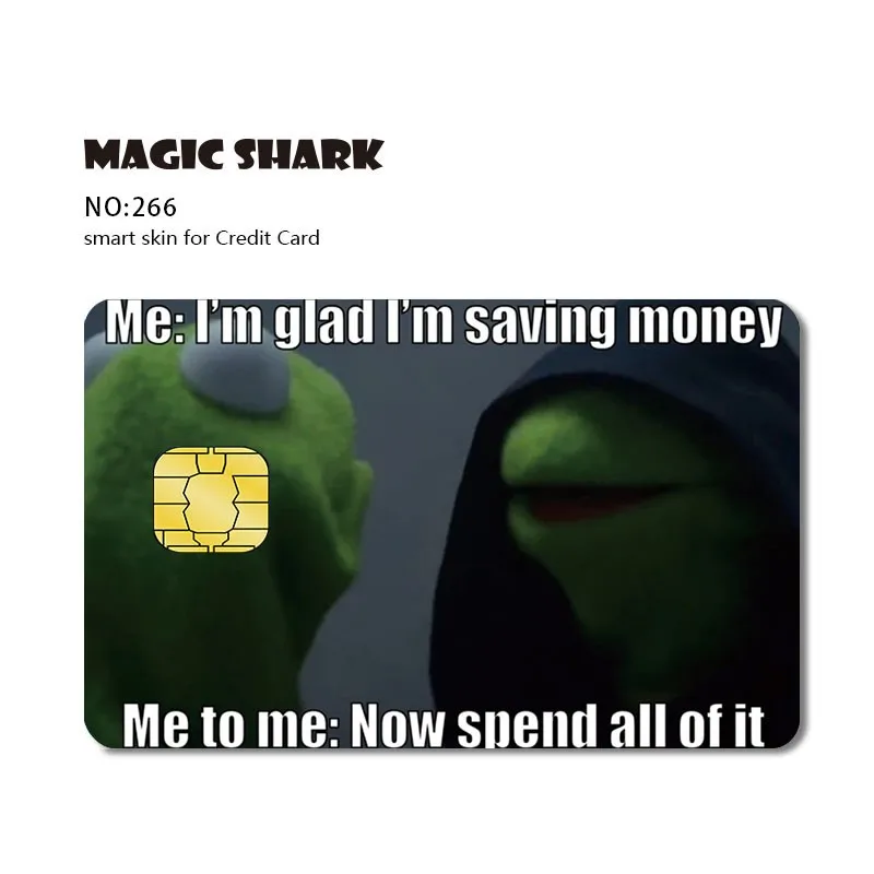 Magic Shark Funny Matte Hentai Money Blockbuster Stonks Credit Card Debit Card Skin Case Tape Sticker Film Big Small Chip images - 6