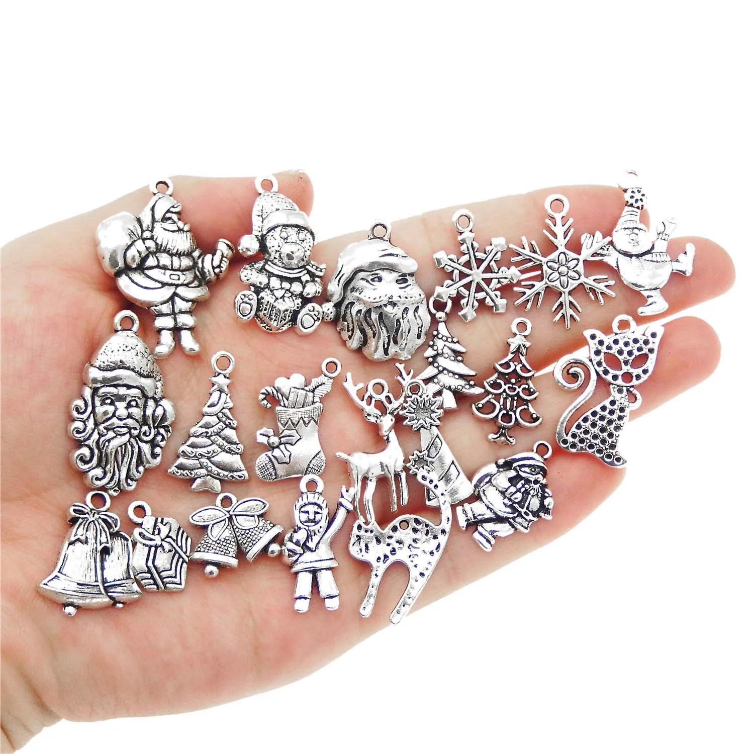 10 шт. смешанные рождественские украшения олень носки со снеговиком колокольчик