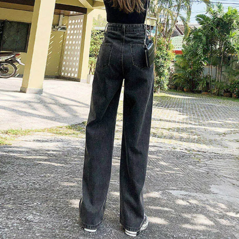 

High Waist Wide Leg Straight Loose Jeans for Women S M L XL