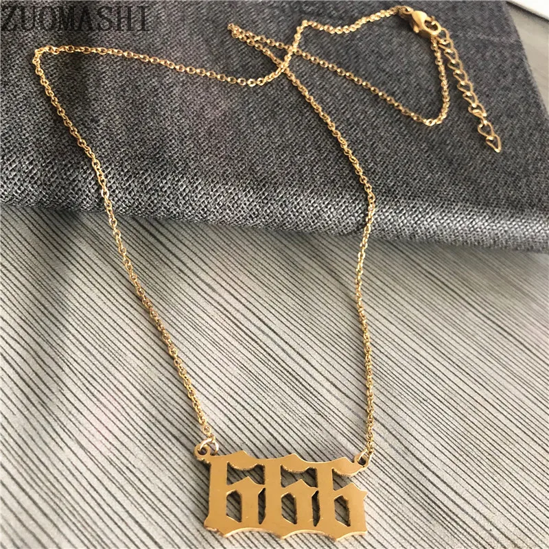 666 старинных английских цифр ожерелье BFF игра подарок для счастливого Нового года