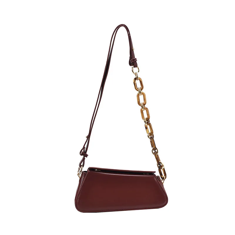 

Niche Design Underarm Bags For Women New Fashion Acrylic Chain Versatile Messenger Bag PU Leather Crossbody Bags Luxury Purses