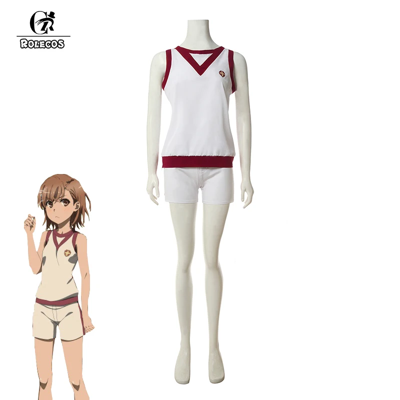ROLECOS Toaru Kagaku no Railgun T Косплей Костюм Misaka Mikoto Shirai женский Аниме костюм спортивный