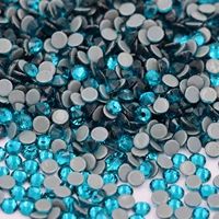 malachite blue zircon iron on rhinestones hot fix strass dark aquamarine gem glass stone glitter decoration design