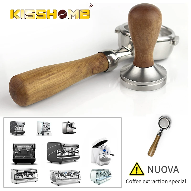 Портативный бумажник для кофе без дна 58 мм деревянная/акриловая ручка кофемашины