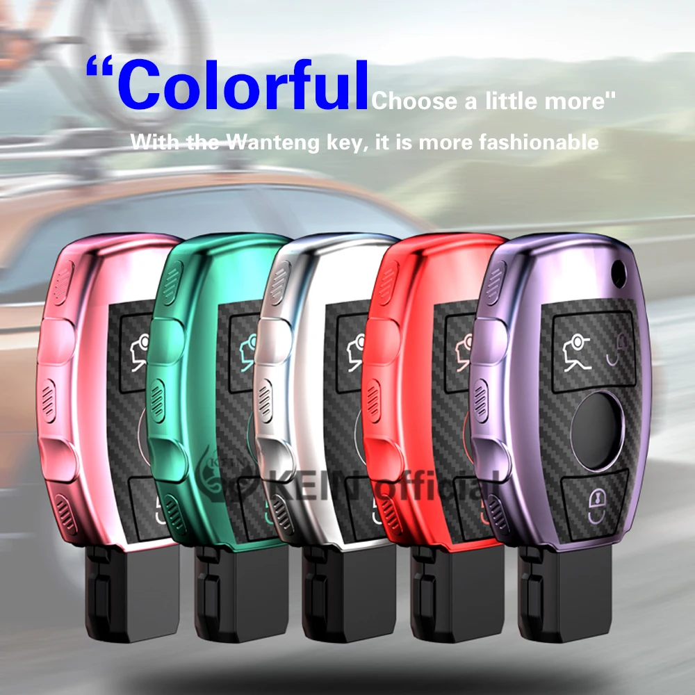 KEIN TPU 3D чехол для ключей из углеродного волокна Mercedes Benz A B C Series W201 W203 W204 C180 E200