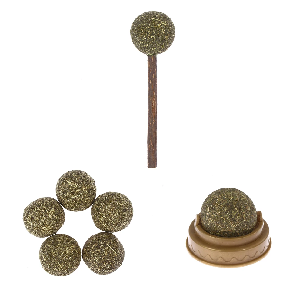 

Hokerbat 1/5PCS Healthy Catnip Toys Natural Training Mint Ball Catnip Ball Playing Toy Supplies Pet Toy Product Pet Cat Favor