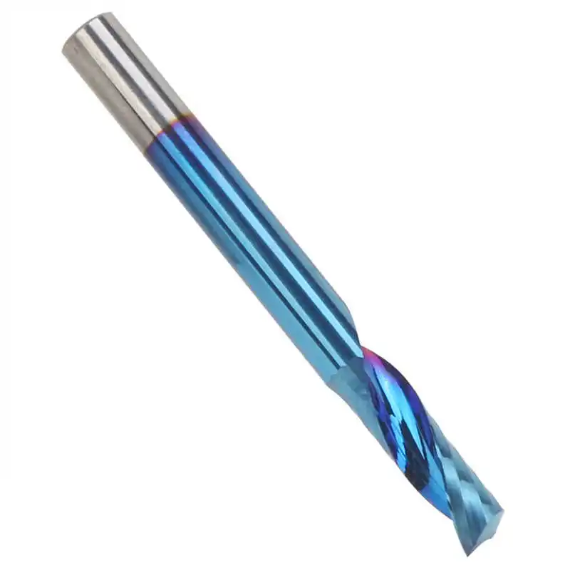 

CNC Cutting Bit Single Flute Spiral Blue Coating Milling Cutter Tool New