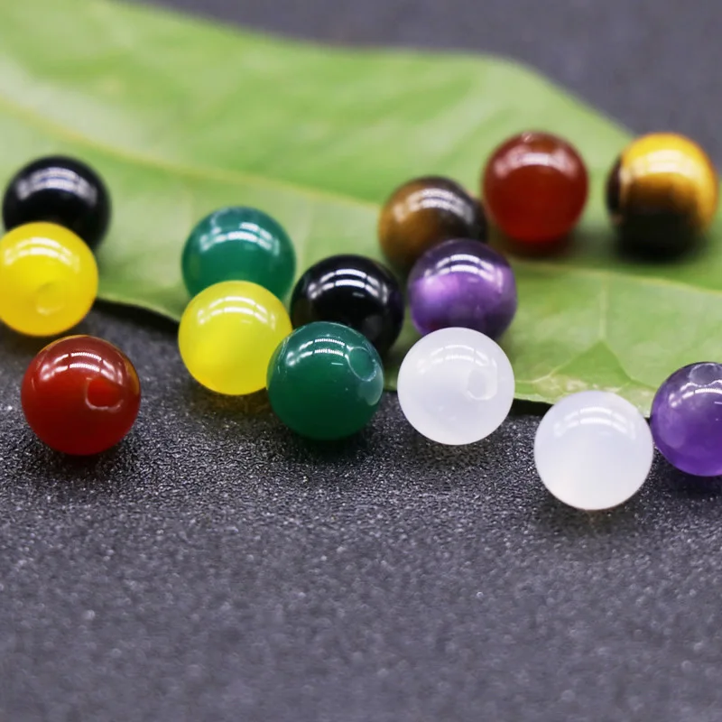 10 шт. натуральных полудрагоценных камней, красочных бусин 6~8 мм, новые каменные бусины с большим отверстием для ювелирных изделий, изготовления бус, аксессуары для ожерелий и браслетов.