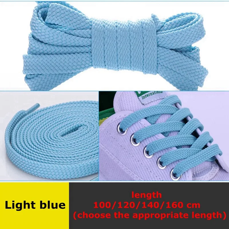 Sky blue Двухслойные шнурки для обуви, плоские шнурки из полиэстера, высококачественные утолщенные нескользящие шнурки для детей и взрослых, шнурки для отдыха, 28 цветов - Цвет: Sky blue