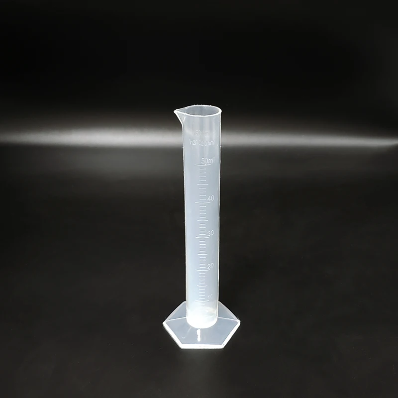 2pcs Plastic measuring cylinder,Capacity 50ml,Graduated Plastic Laboratory Cylinder