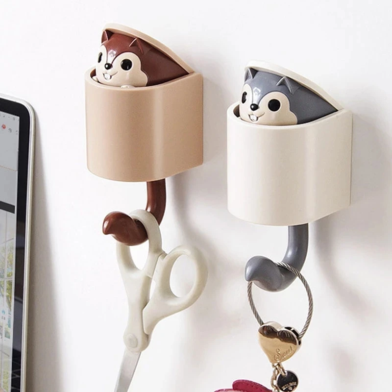 

Cute Animal Hooks Key Holders Mouse Cat Squirrel Storage Racks Clothes Organizer Hangers Shelves Home Decoration Accessories