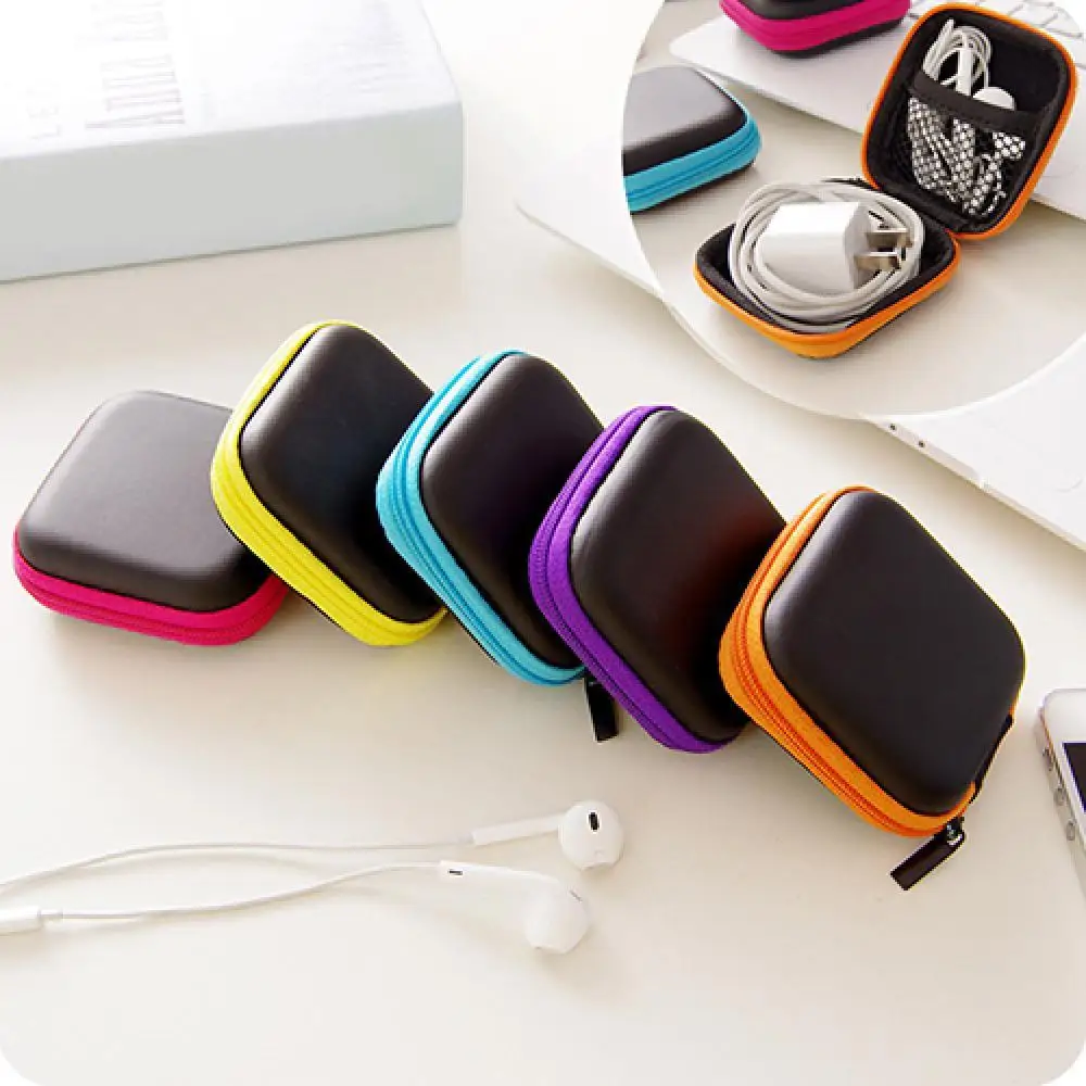 

Mini Pocket Hard Case Zipper Storage Bag For Headphone Earphone Earbuds SD Card Cable Accessories