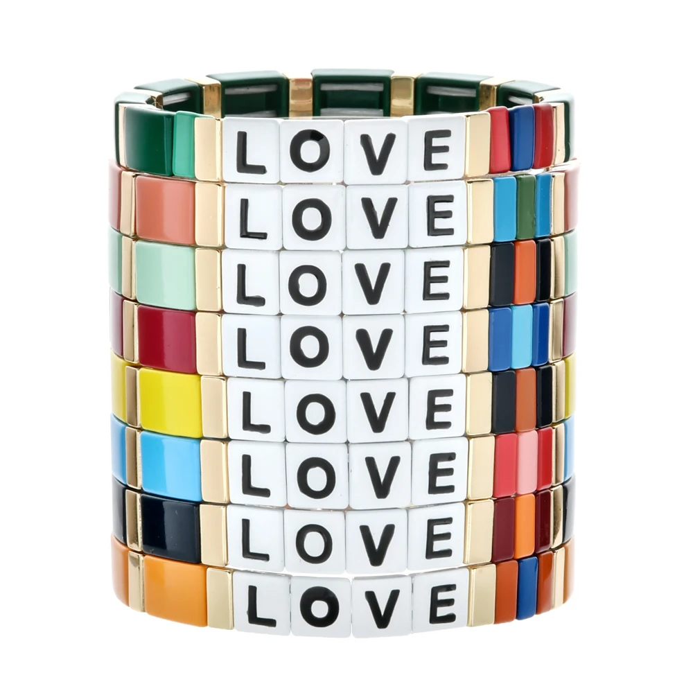 

Couple Bracelet Colorful Metal Lovers Bracelet Gifts Button Block Diy Bracelet Boyfriend Girlfriend Jewelry Femme