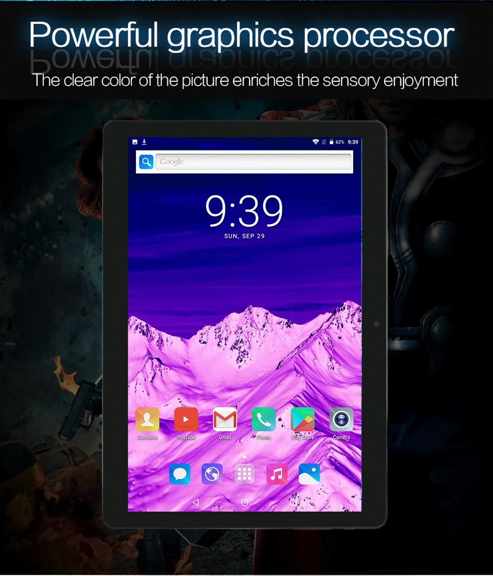 MT8752 планшетный ПК 10 дюймов Octa Core 3g 4 аппарат не привязан к оператору сотовой связи Телефонный звонок Google Рынок gps, Wi-Fi, FM, Bluetooth 10,1 Планшеты 5G 6G 128G Android 9,0