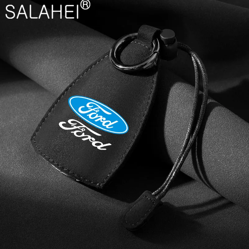 

New Suede Leather Universal Car Key Case Cover For Ford ST FOCUS 2 3 Mondeo Fiesta Kuga MK2 MK3 MK4 For Ford Mustang Stylish