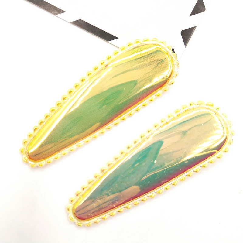 6 см 20 шт./лот зажим для волос из искусственной кожи с подкладкой блестящий чехол