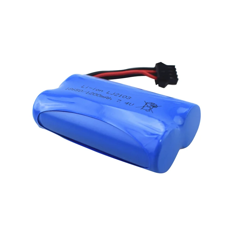 

2PCS 7.4V 1200mAh Lithium Battery For EC08 Wireless RC Boat, Ship Model, Car Model Spare High-Rate Lithium Battery