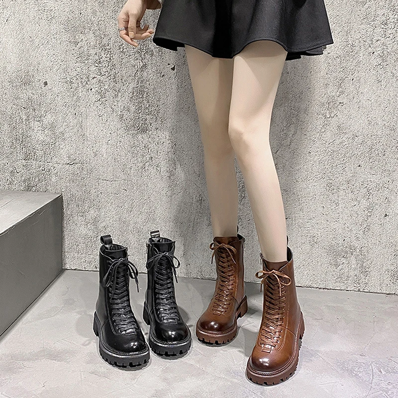 Martin Boots For Women New Boots In Autumn 2021 British Style Joker Thick Sole Boot Warm Fashion women's Boots all-match Shoes