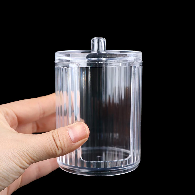 

2 in 1 Acrylic Multifunctional Round Transparent Container Cosmetic Makeup Cotton Pad Organizer Jewelry Storage Box Jars Holder