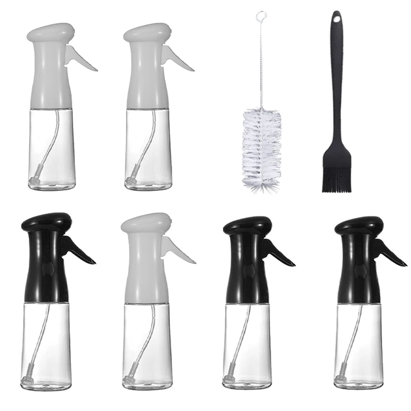 

2 Pieces Oil Sprayer for Cooking Oils Reusable Dispenser Spray Bottle Set with Brush Versatile Spritzer Refillable