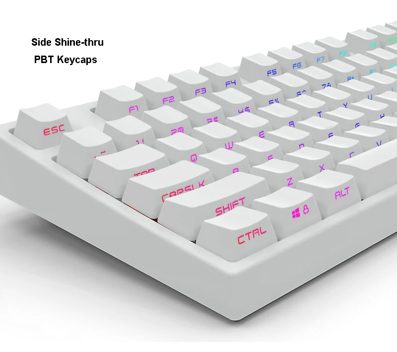 Двойная съемка PBT 104 клавиш боковая подсветка просвечивание через прозрачные
