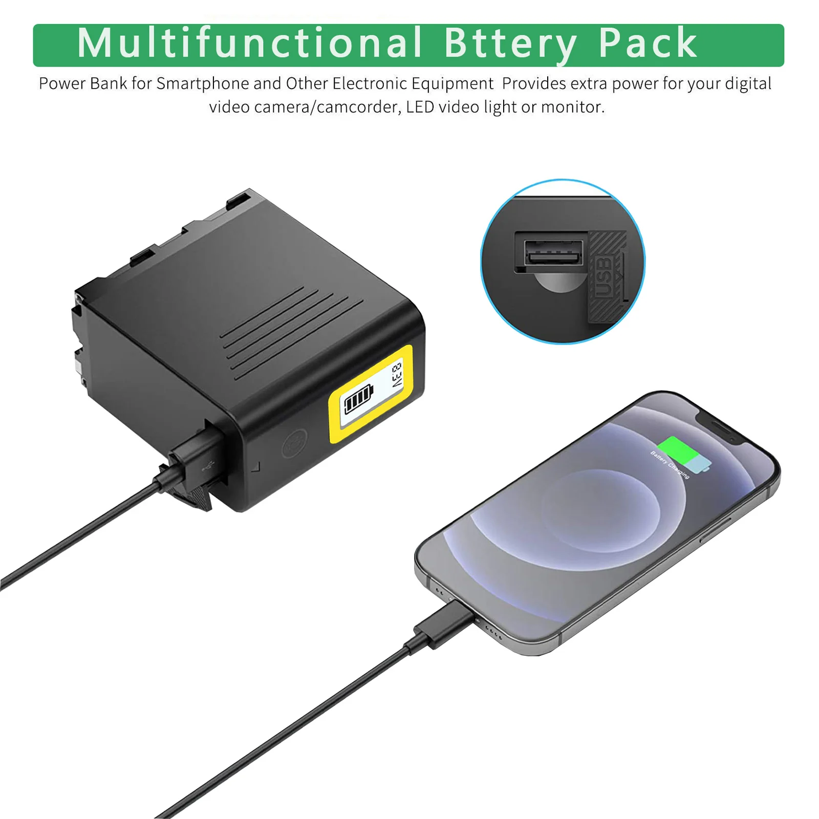 Для sony NP F970 F960 NP-F980L 7800 мАч аккумулятор с USB-выходом для Sony PLM-100 CCD-TRV35 MC1500C L50 |