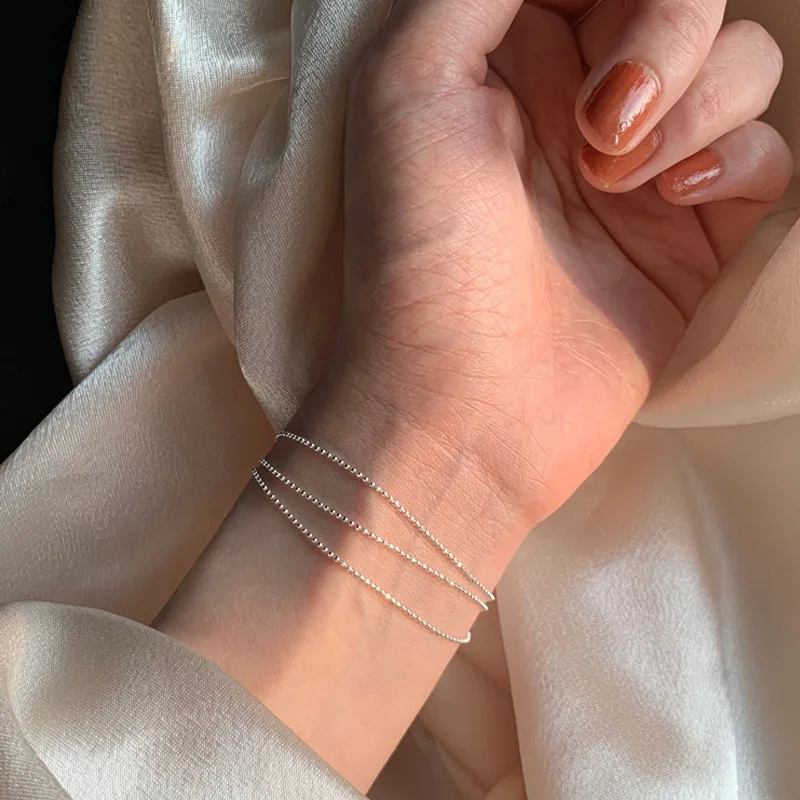 

925 Sterling Silver Multi-layer Charm Bracelet For Women Girls Party Wedding Trendy Jewelry Accessories sl337