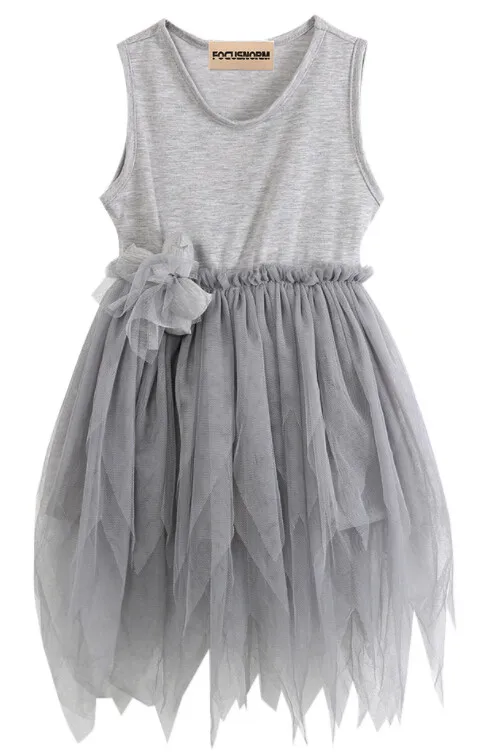 Новая детская одежда для маленьких девочек однотонное платье-пачка без рукавов с