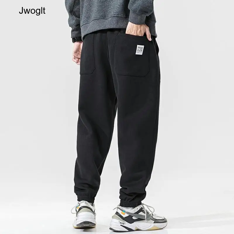 Мужские черные шаровары повседневные хлопковые джоггеры модные уличные