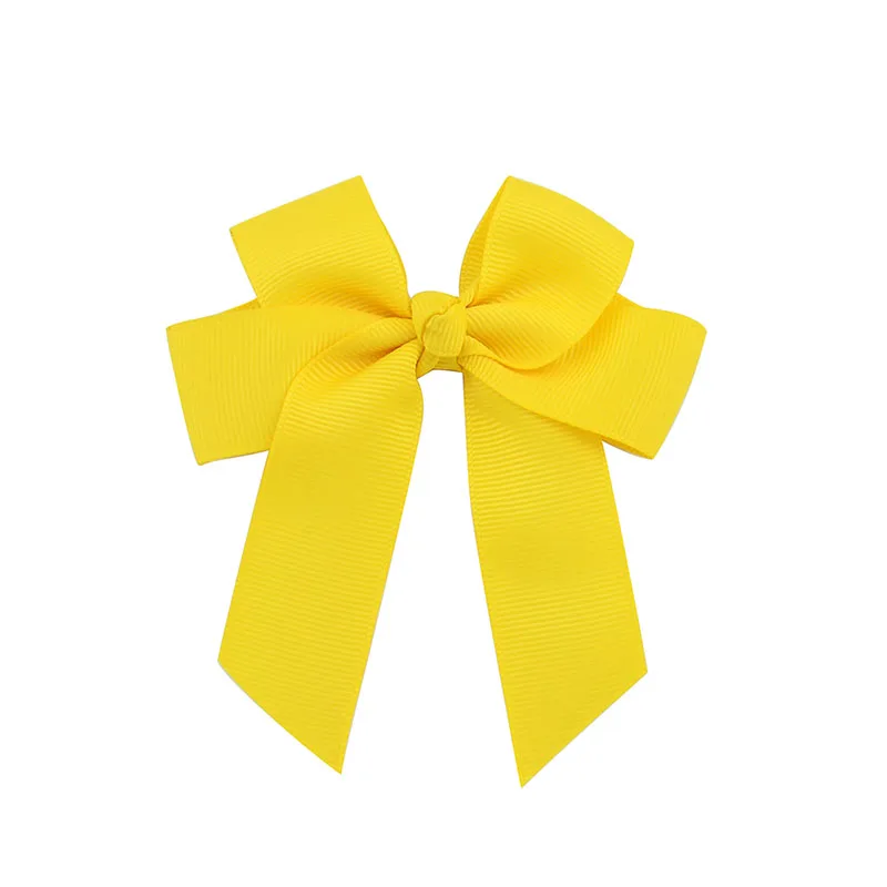 20 шт./лот цветов однотонные Девушки ручной работы Cheer Bow с зажимом для девочек Grograin