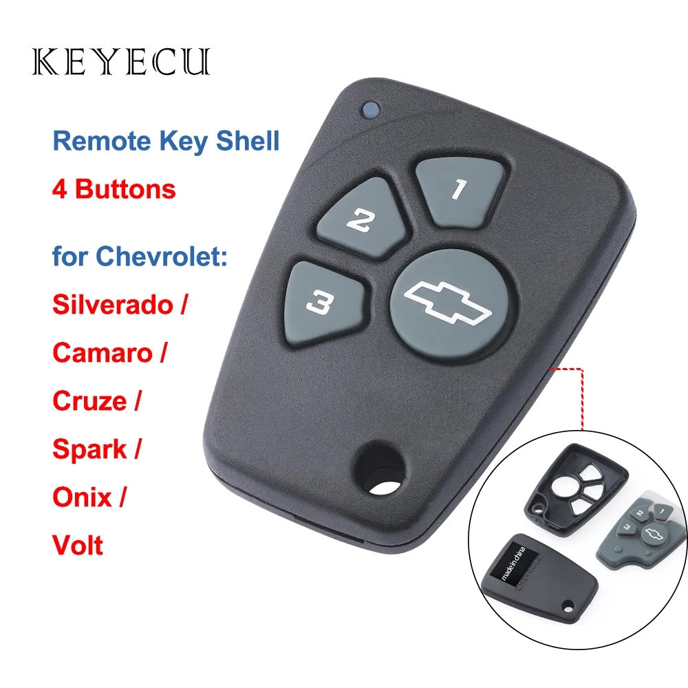 Пульт дистанционного управления Keyecu чехол с 4 кнопками для Chevrolet Cruze Spark Onix Silverado Volt