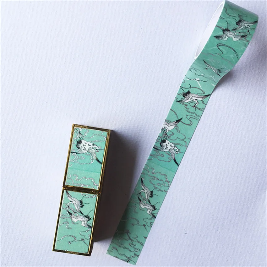 

Qingyun Crane Decorative Lipstick Sticker Washi Tape Adhesive Diy Scrapbooking Sticker Label Masking Craft Tape
