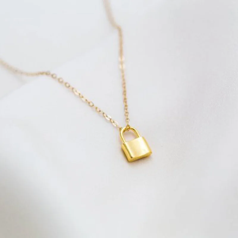 

Punk Chain with Lock Necklace for Women Men Padlock Pendant Necklace 2021 Statement Gothic Cool Collier Femme Fashion Jewelry