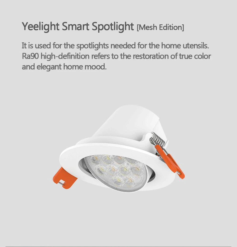 Xiaomi Mijia Yeelight умный Bluetooth светильник умный прожектор умная лампа работает с Yeelight шлюз для приложения MiHome