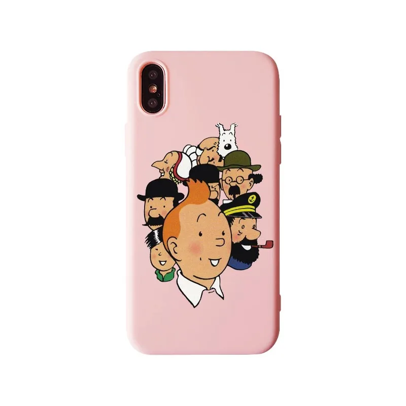 Мягкий силиконовый чехол из ТПУ «Приключения Тинтина» для iPhone XR 10 8 7 Plus 6 6S Plus 5 XS Max 5s SE - Цвет: TPU