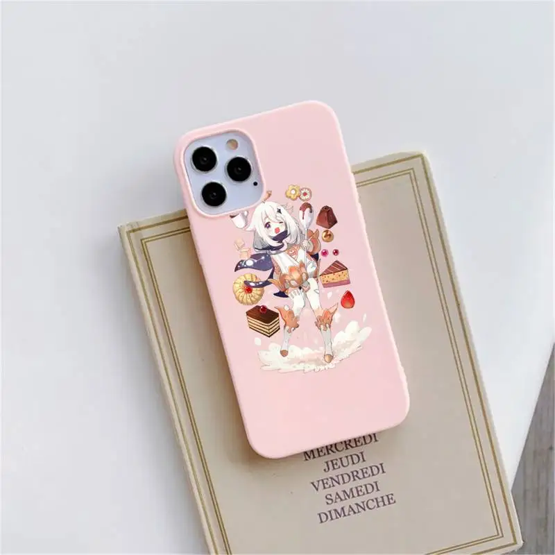 

anime girl genshin impact Cute Phone Case Candy Color for iPhone 6 6S 7 8 11 12 XS X SE 2020 XR mini pro Plus MAX funda