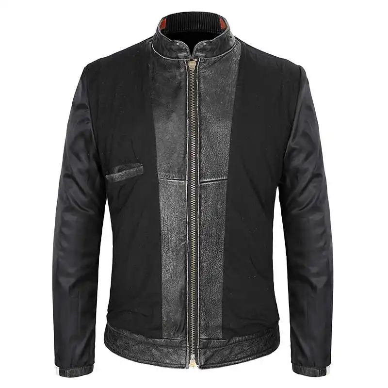 

2021 Men's Genuine Leather Jacket Skull Embroidery Cowhide Motorcycle Coat Real Leather Slim fit Jackets for Male