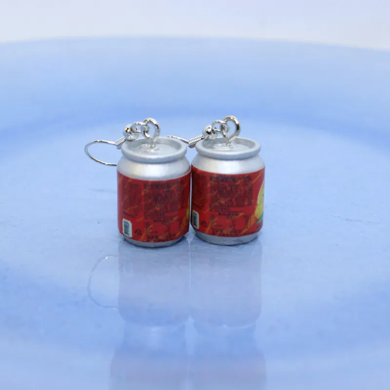 Новые милые мини-серьги в виде банок для сока Женская Модная креативная