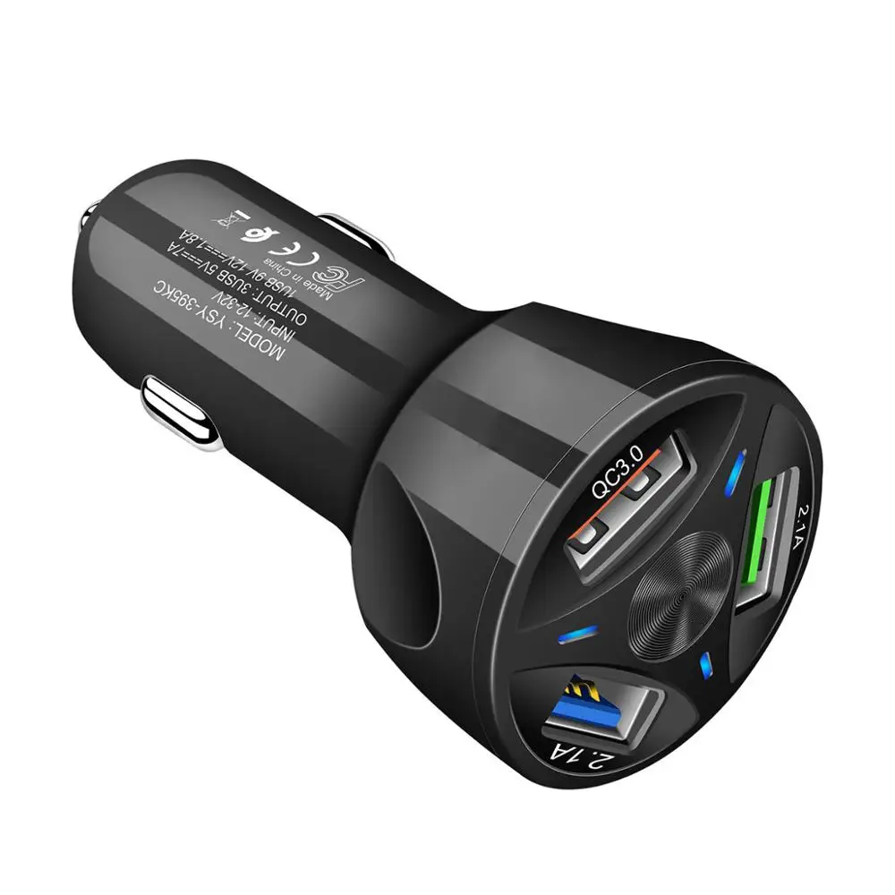 Quick Charger 3.0 Car For Mobile Phone Three Usb Qualcomm Qc3.0 QC 4.0 Fast Charging Adapter | Электроника